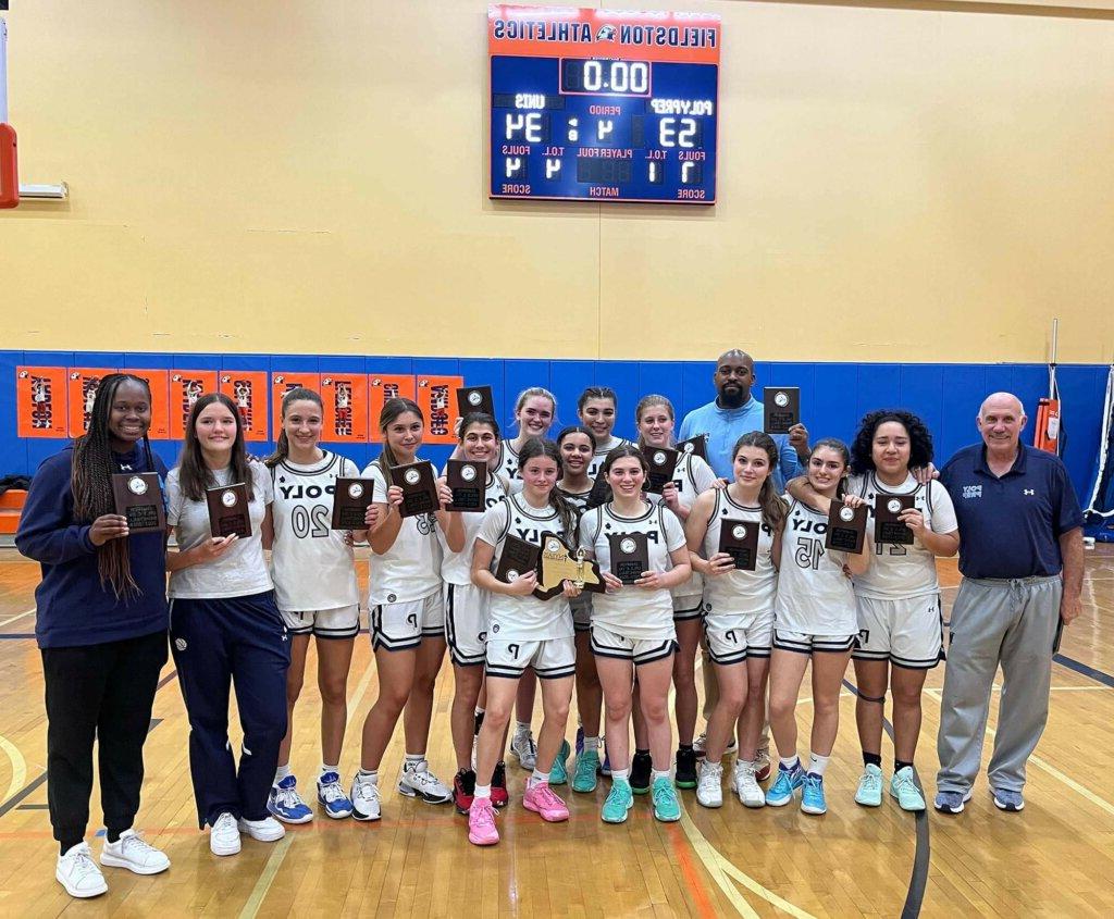 Poly Prep Blue Devils Varsity Girls' Basketball team defeated UNIS and captured the 2024 NYASIS Class C State Championship title.